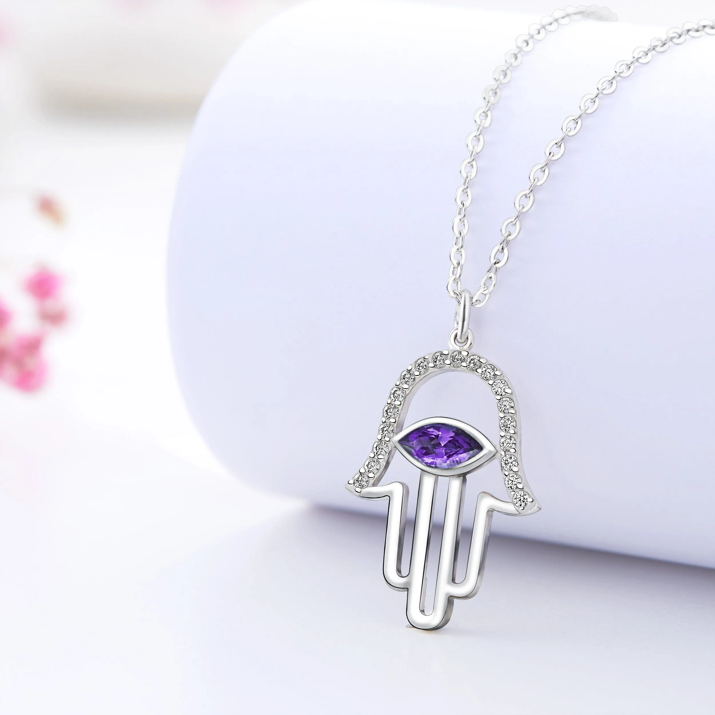 Evil Eye Hamsa Hand Necklace