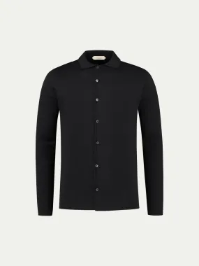 Extrafine Merino Knitted Shirt Black