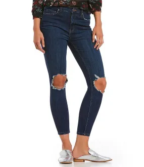 Free People Busted Skinny Short Jeans