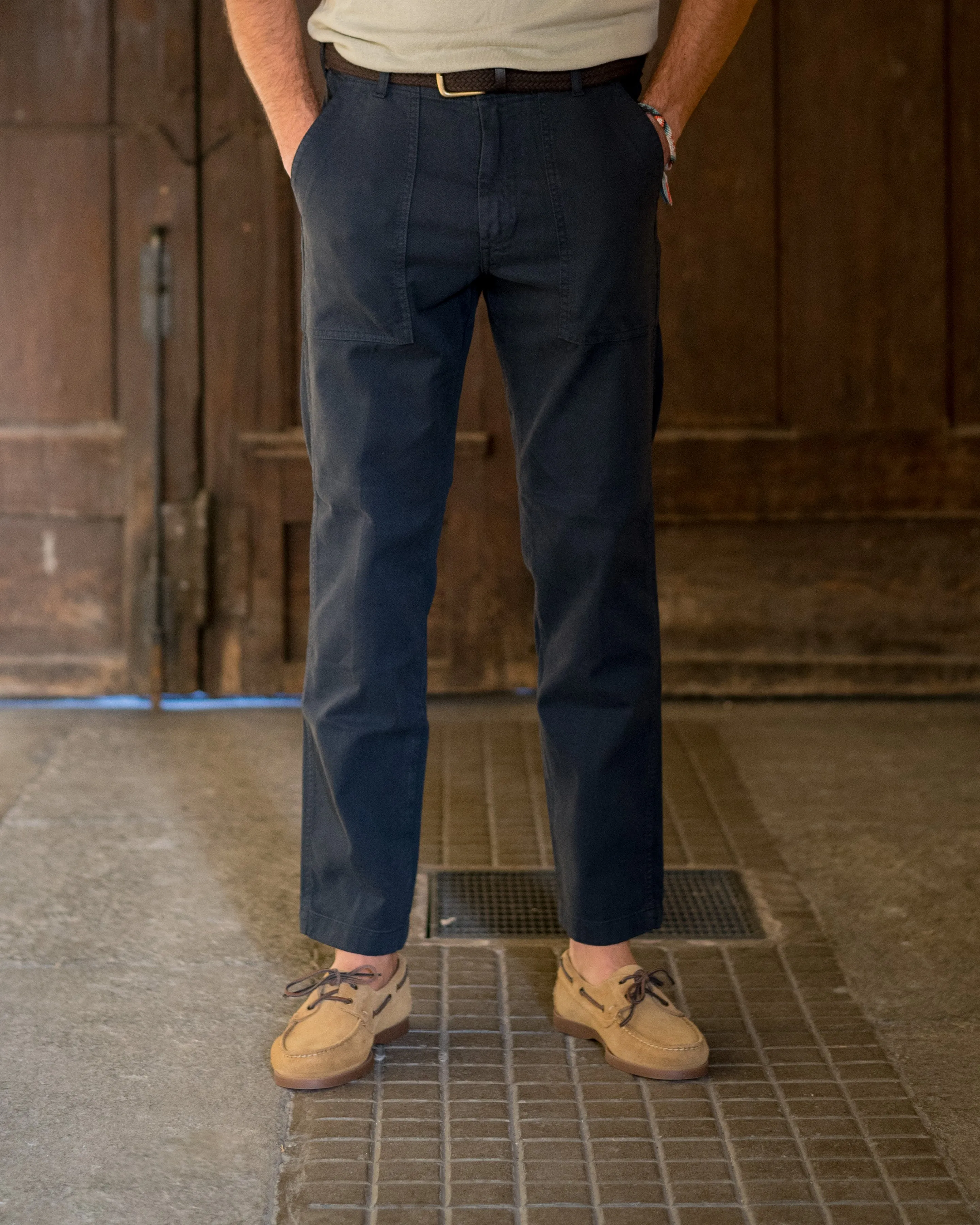 FRESH Cotton Fatigue Pants In Navy