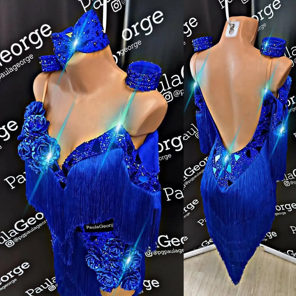 Fringe Exquisite Royal Blue Dress