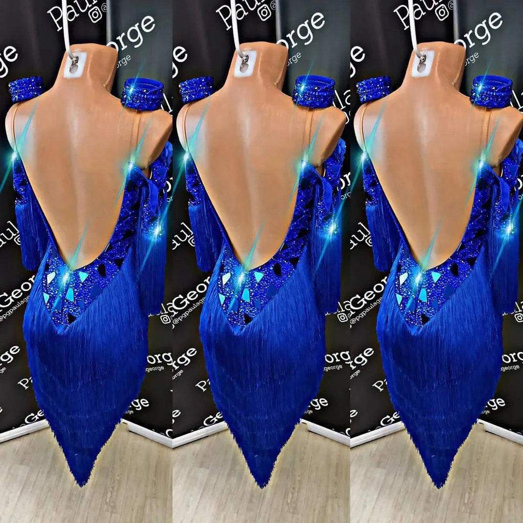 Fringe Exquisite Royal Blue Dress