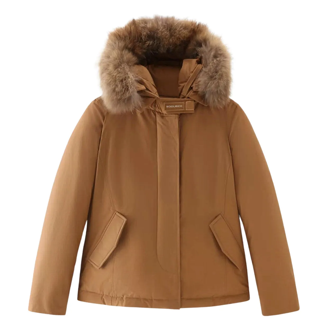 Giubbino Donna Woolrich Arctic Parka Corto Ramar Pelliccia Removibile Marrone