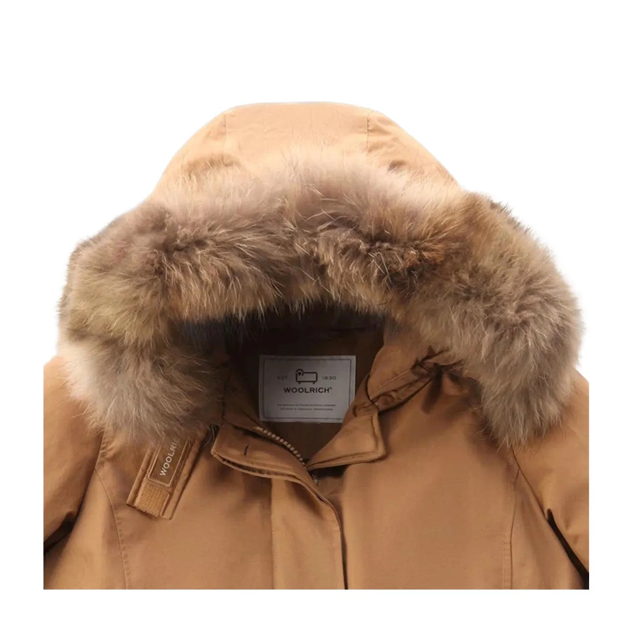 Giubbino Donna Woolrich Arctic Parka Corto Ramar Pelliccia Removibile Marrone