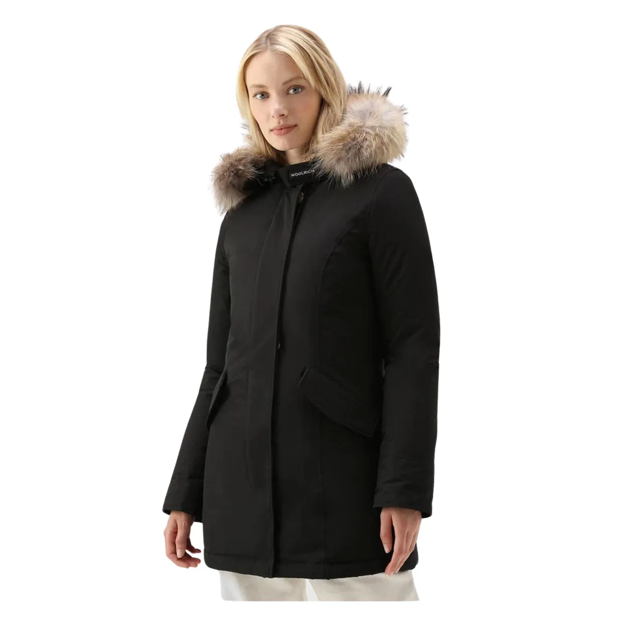 Giubbino Donna Woolrich Arctic Parka Luxury Pelliccia Removibile Nero