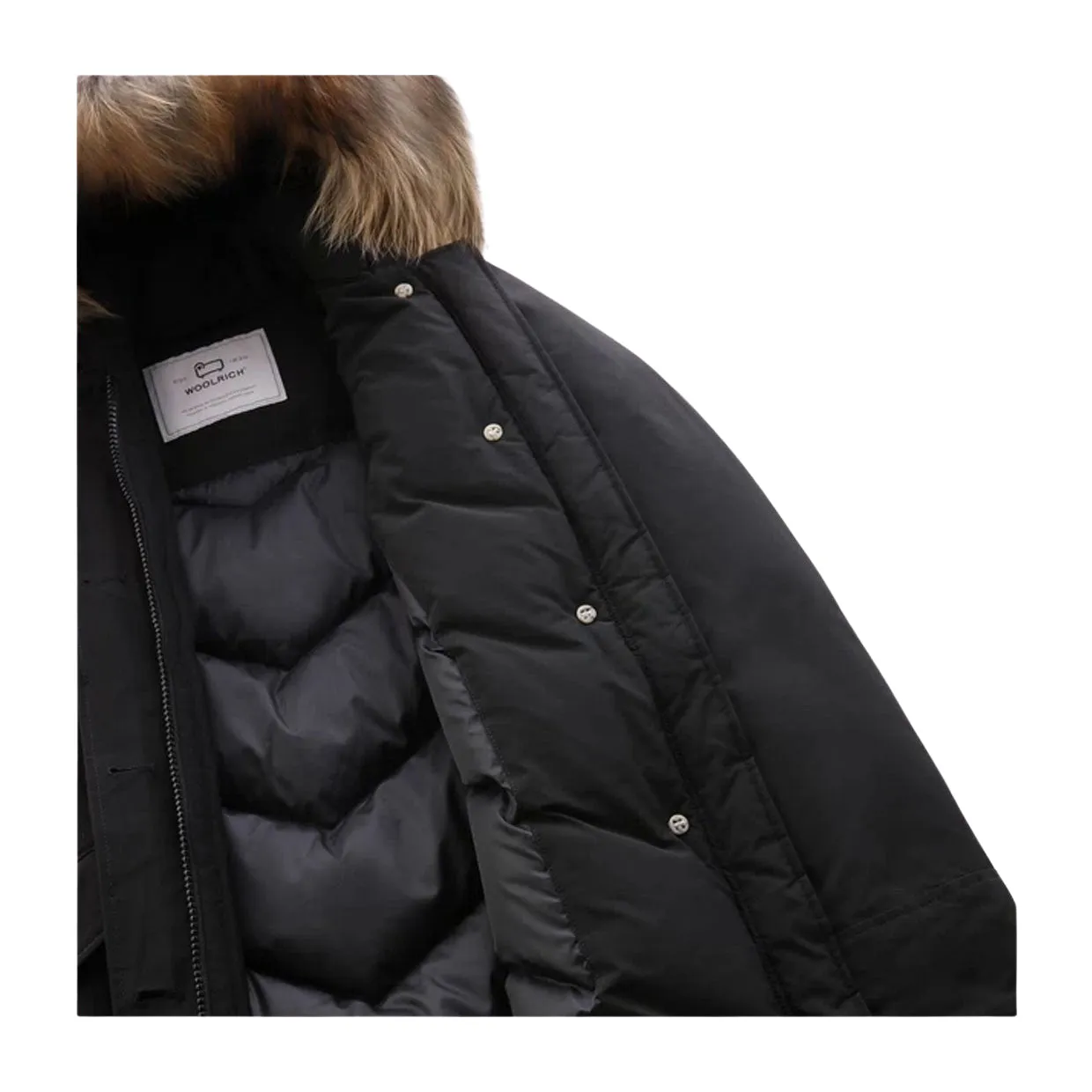 Giubbino Donna Woolrich Arctic Parka Luxury Pelliccia Removibile Nero