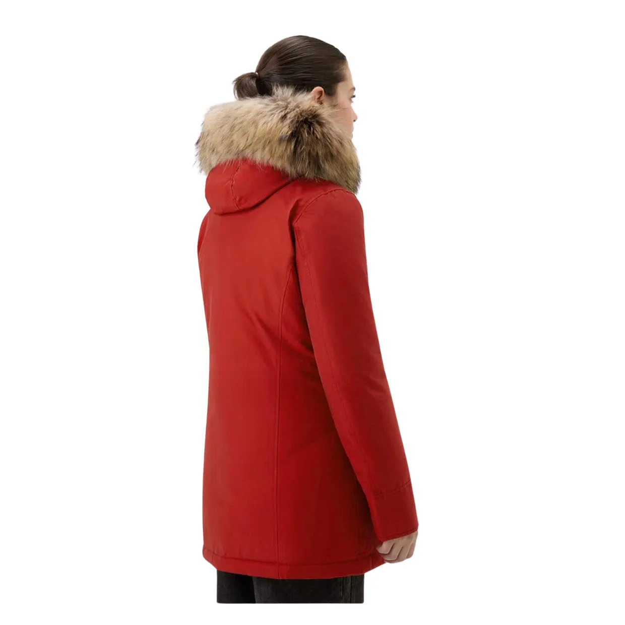 Giubbino Donna Woolrich Arctic Parka Ramar Pelliccia Removibile Rosso