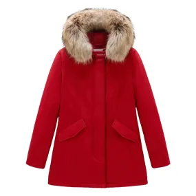 Giubbino Donna Woolrich Arctic Parka Ramar Pelliccia Removibile Rosso