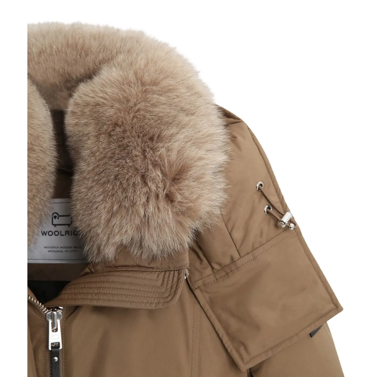 Giubbino Donna Woolrich Mahan Fox Long Parka Marrone