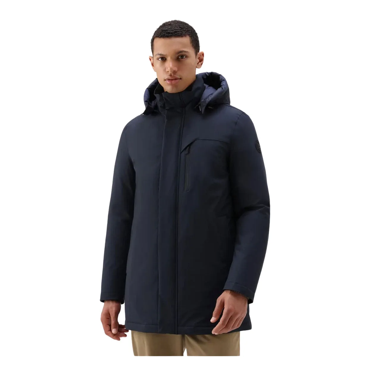 Giubbino Woolrich Mountain Stretch Parka Blu Melton