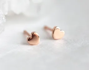 Gold Or Silver Heart Earrings Heart Shaped Earrings Heart Studs Heart Minimalist Earrings Dainty Earrings