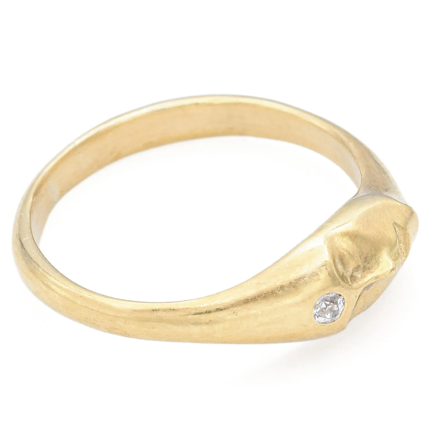 Hannah Blount Little Gold Grey Lady Diamond 18K Yellow Gold Ring Size 8