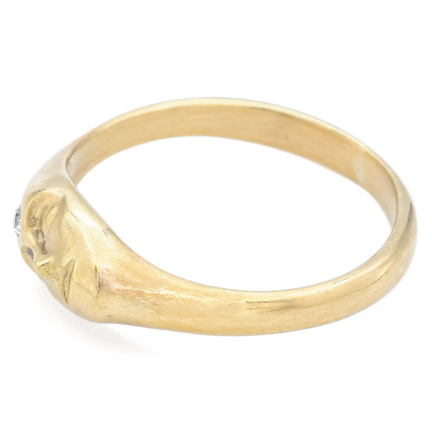 Hannah Blount Little Gold Grey Lady Diamond 18K Yellow Gold Ring Size 8