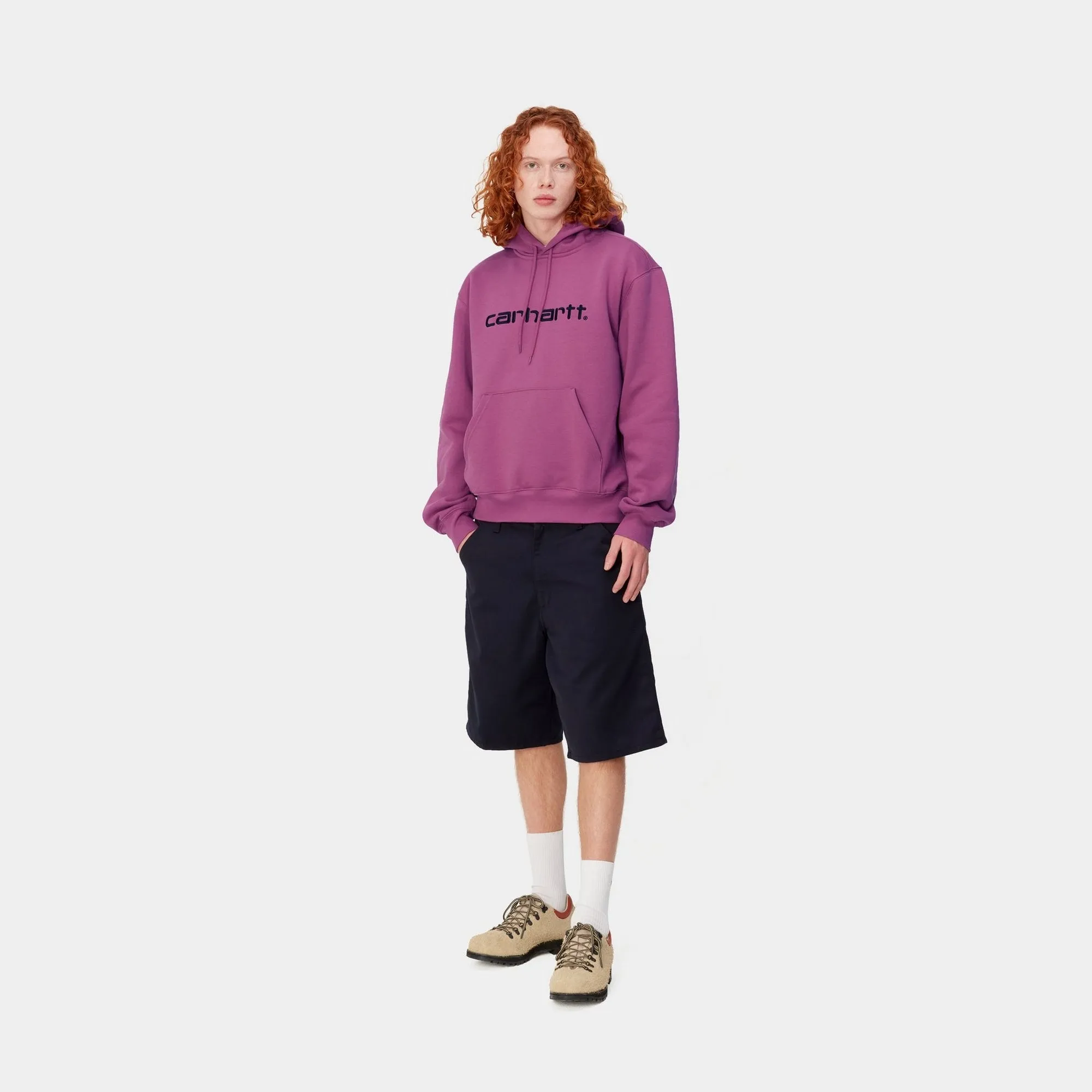 Hooded Carhartt Sweatshirt | Magenta / Black