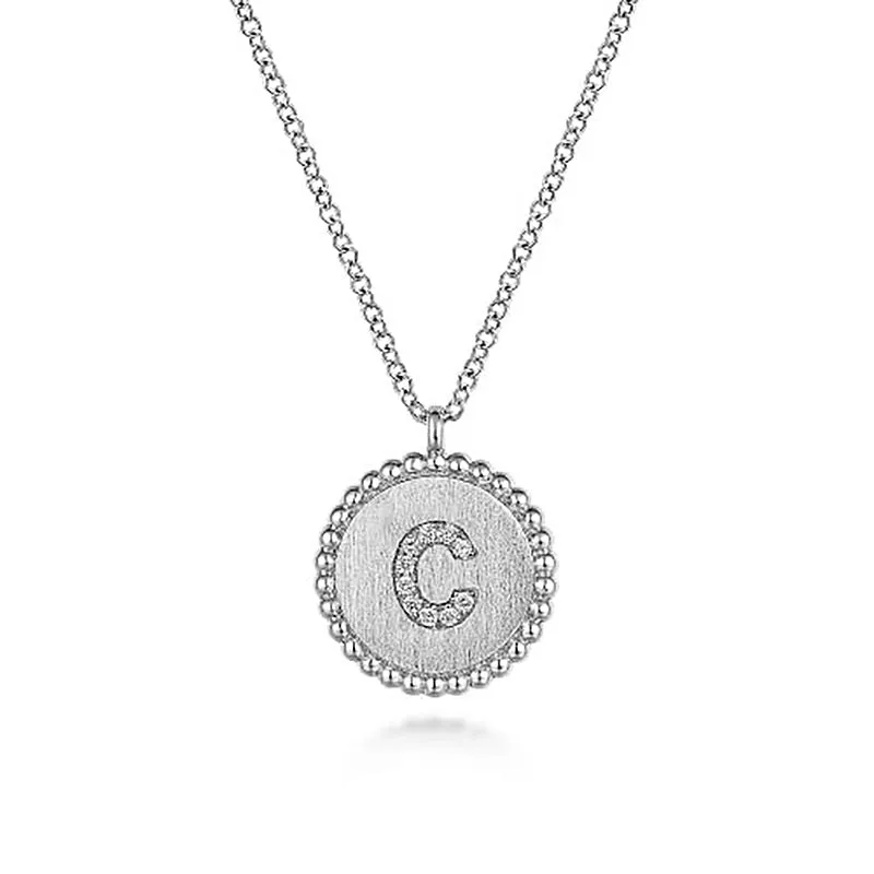 Initial C Medallion Necklace