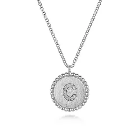 Initial C Medallion Necklace