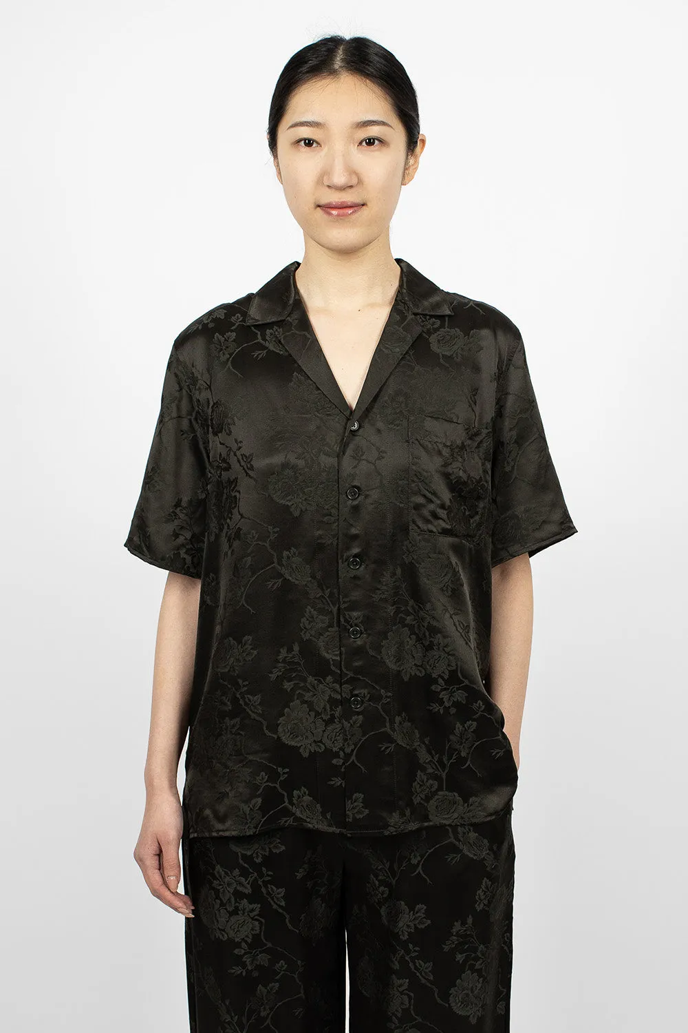 Jacquard Camp Shirt Dark Slate