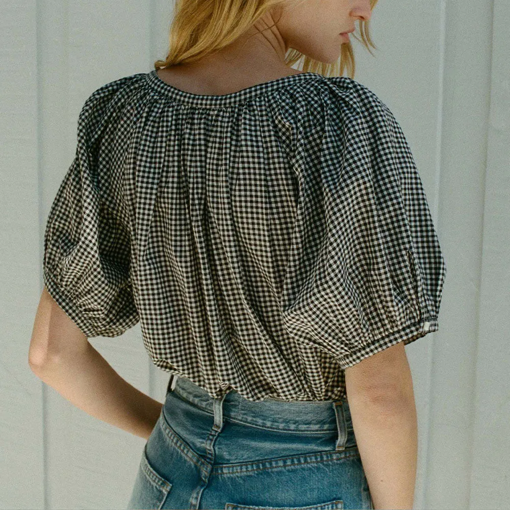 June Top in La Maddalena Gingham