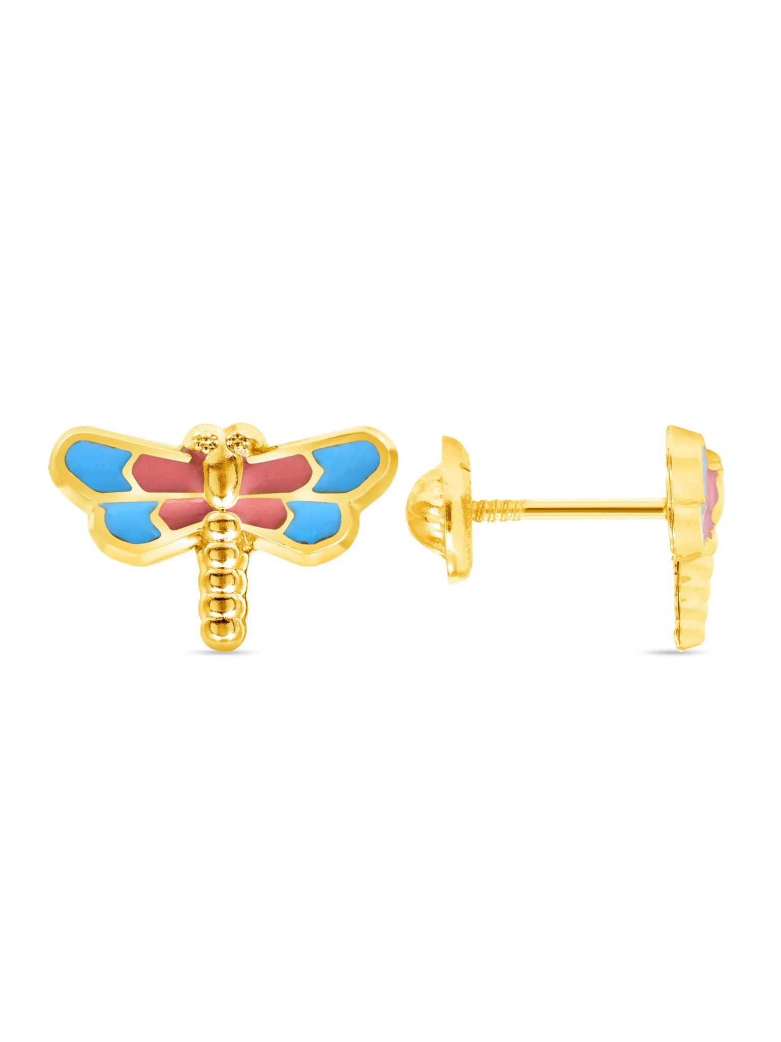 Kid Dragonfly Stud Earrings 14K