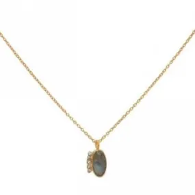 Labradorite Gold Plated Pendant Necklace