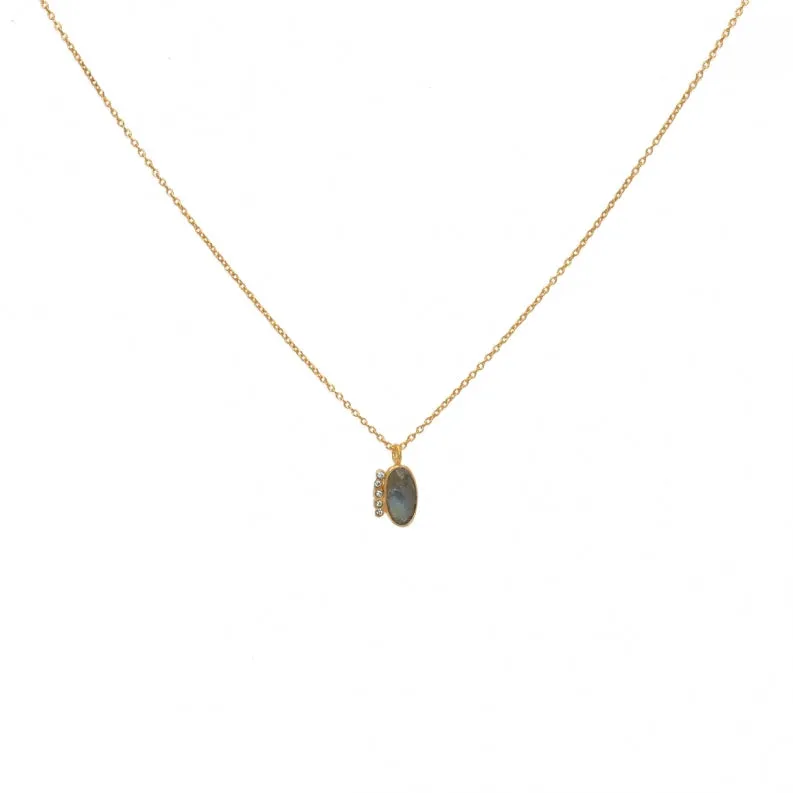 Labradorite Gold Plated Pendant Necklace