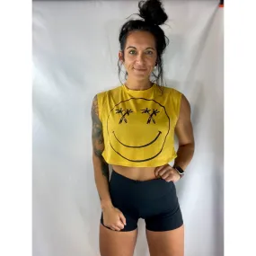 Ladies “Palm Smile” Cropped Muscle Tank