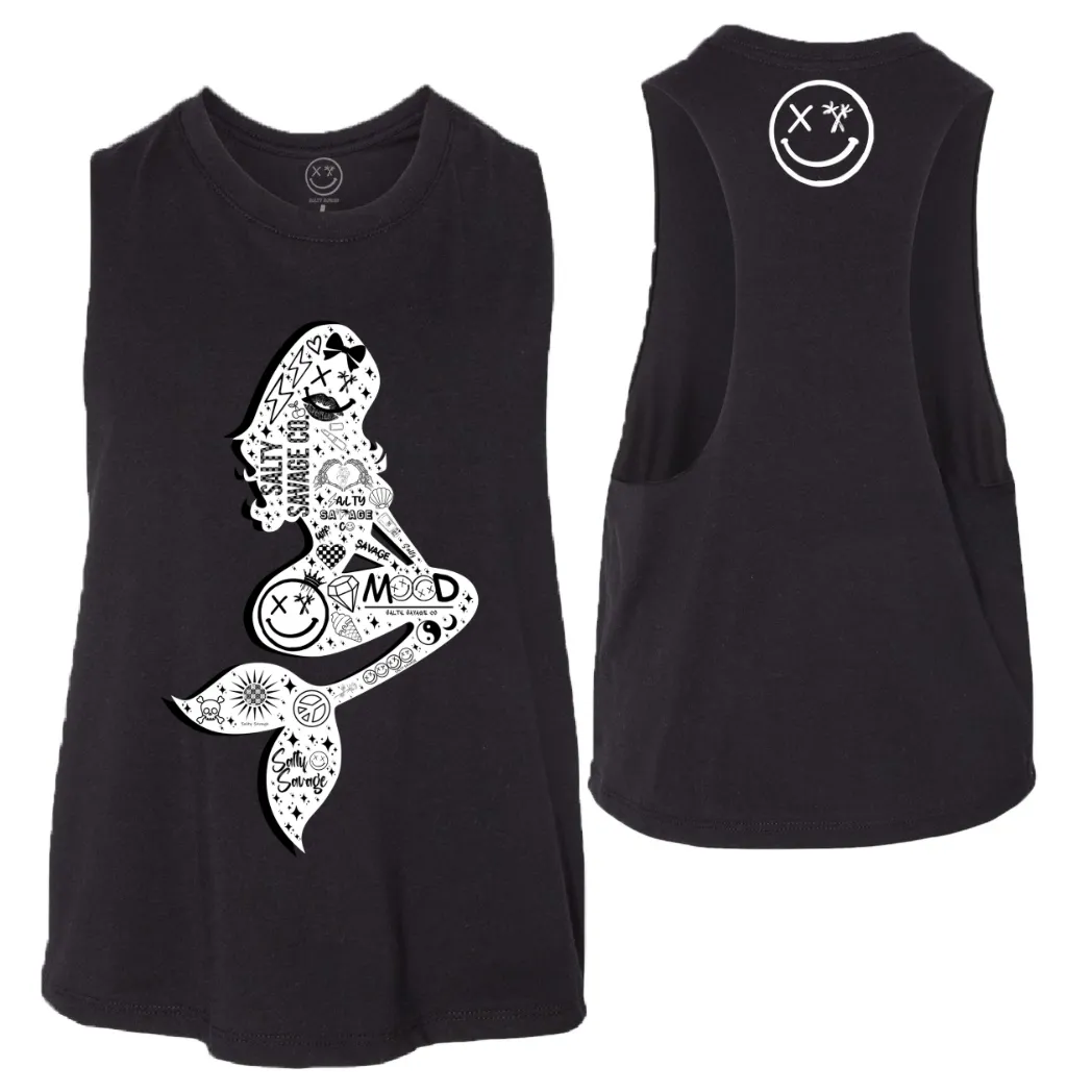 Ladies "Salty Siren" Flowy Crop Tank