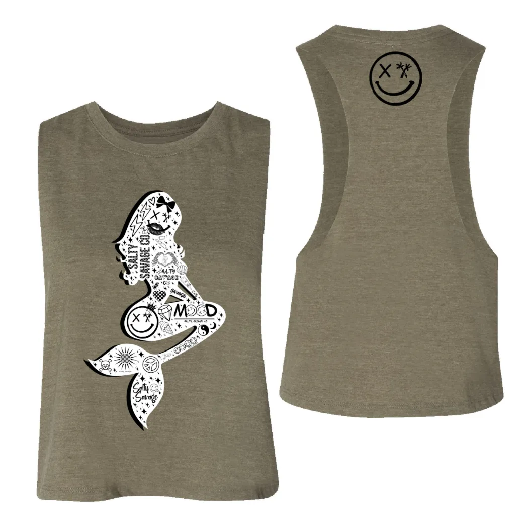 Ladies "Salty Siren" Flowy Crop Tank