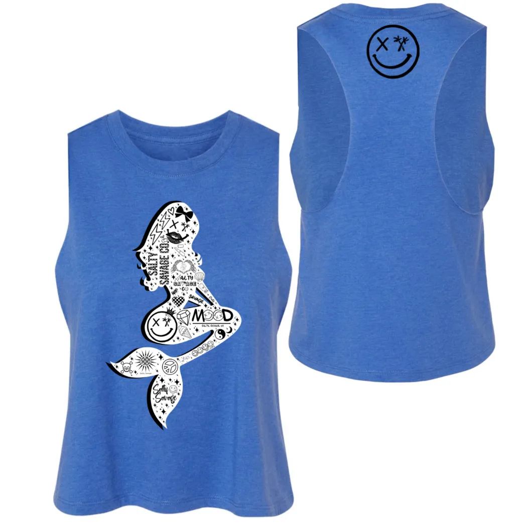 Ladies "Salty Siren" Flowy Crop Tank