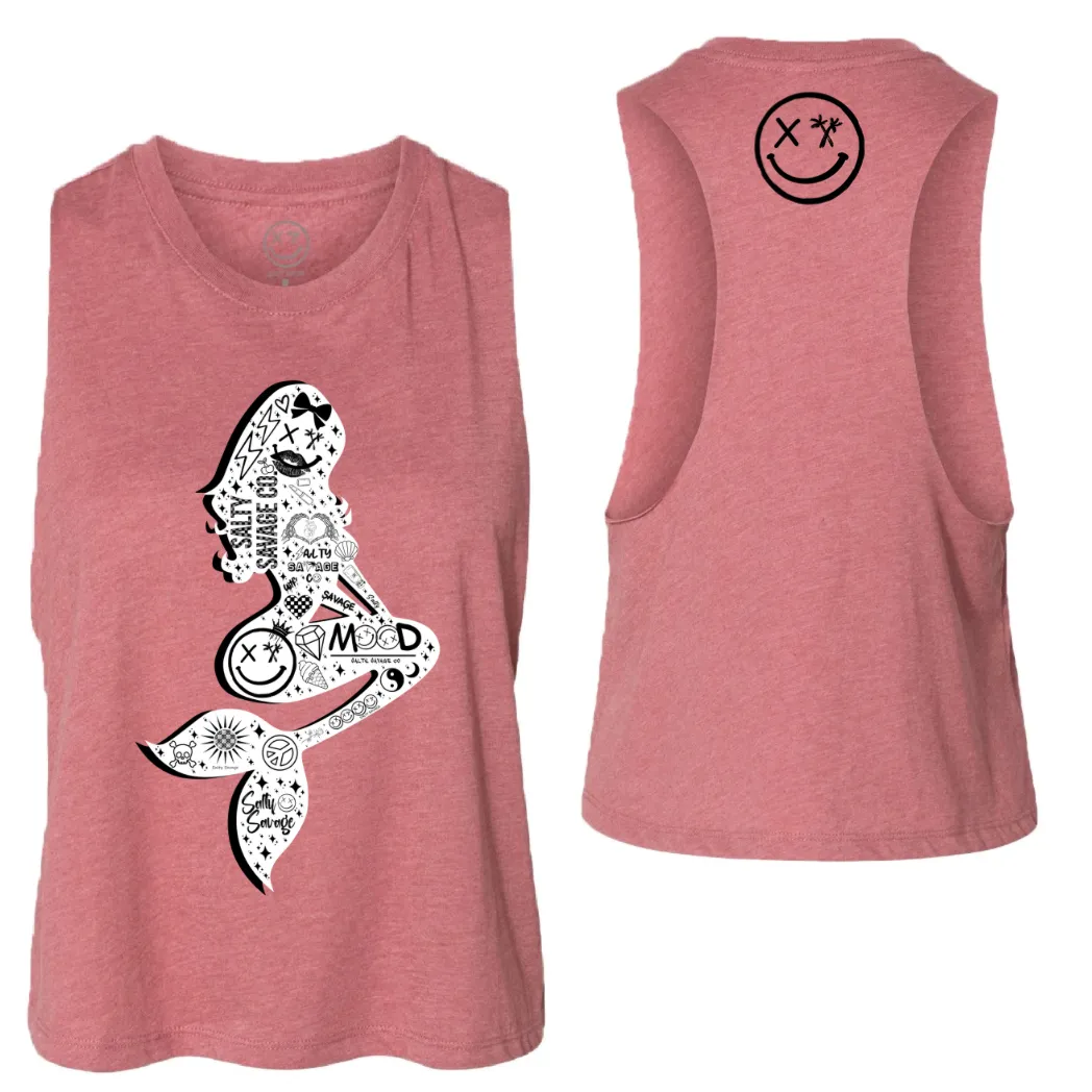 Ladies "Salty Siren" Flowy Crop Tank