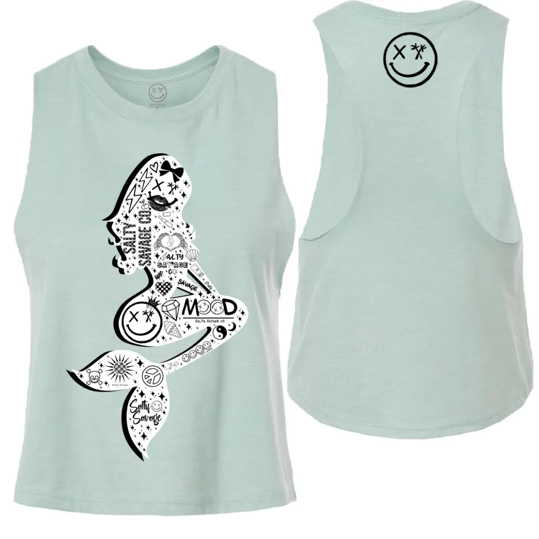 Ladies "Salty Siren" Flowy Crop Tank