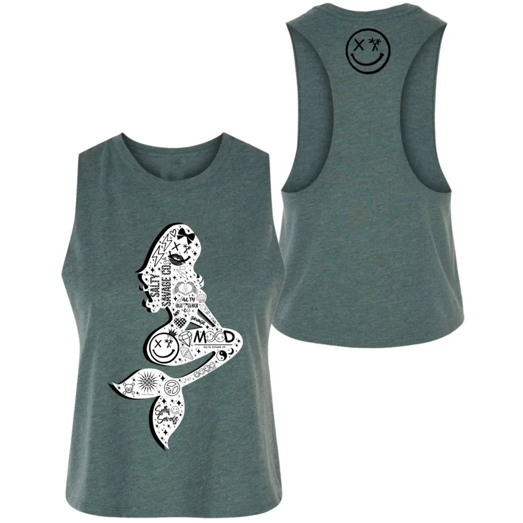 Ladies "Salty Siren" Flowy Crop Tank