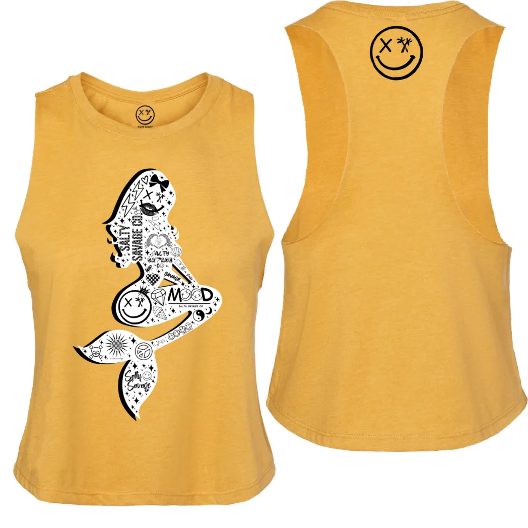 Ladies "Salty Siren" Flowy Crop Tank