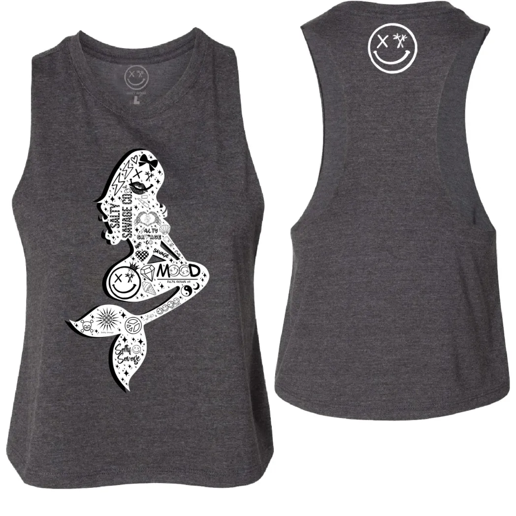 Ladies "Salty Siren" Flowy Crop Tank