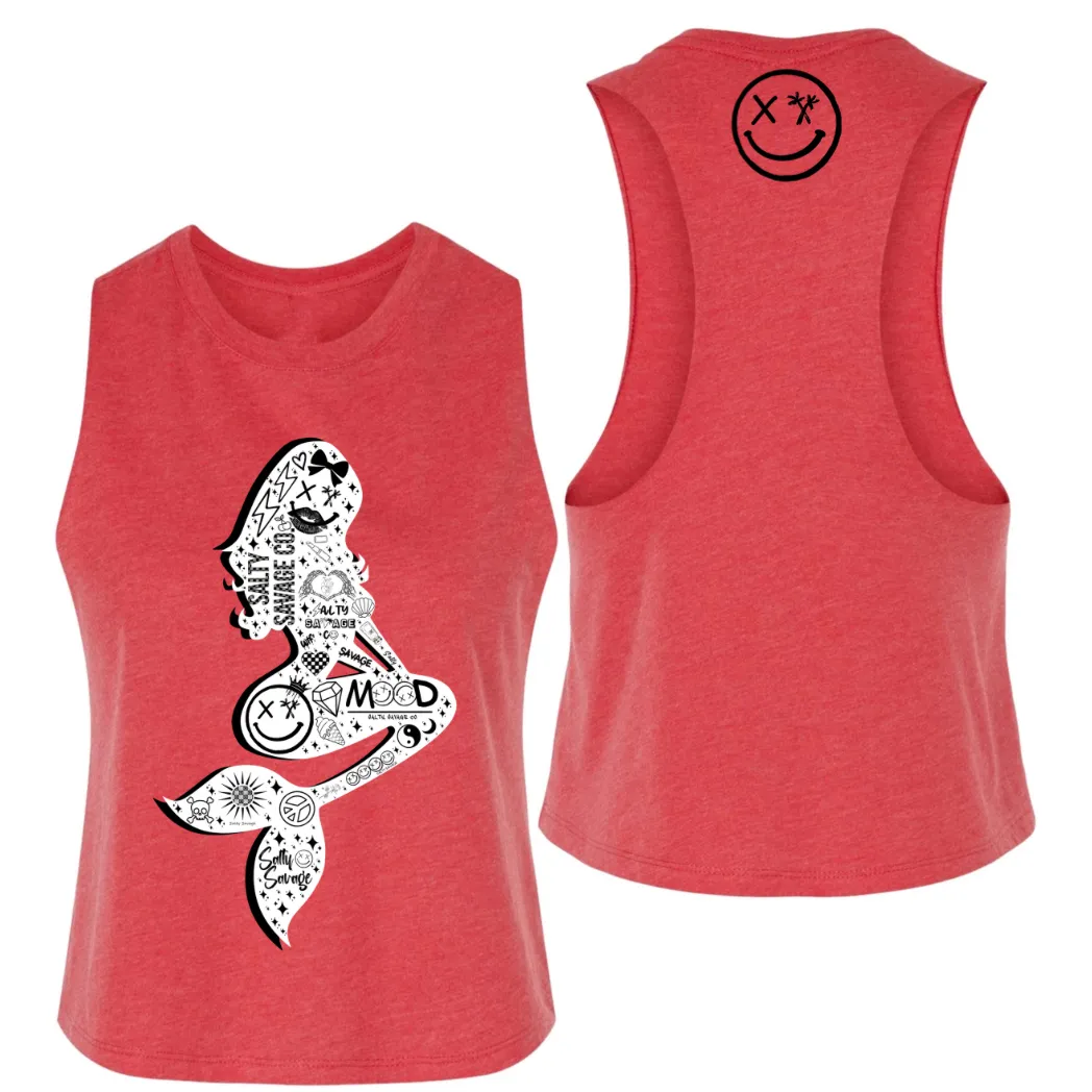 Ladies "Salty Siren" Flowy Crop Tank