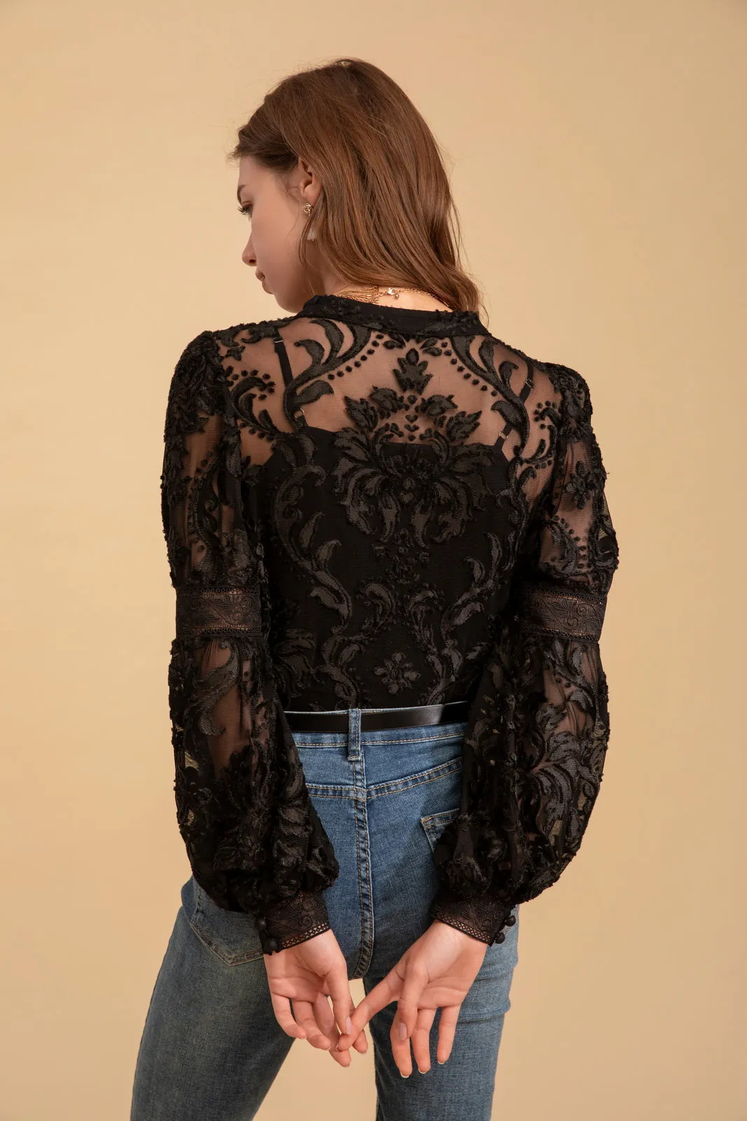 Lila Lace Blouse - Black