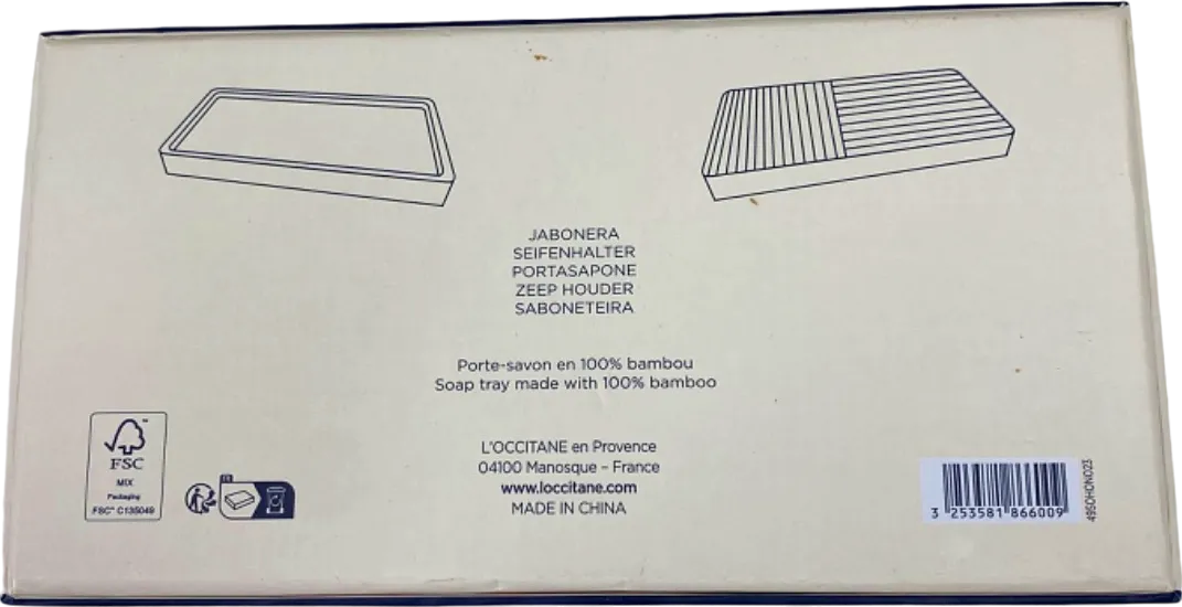 L'Occitane Double-Sided Bamboo Soap Tray No Shade No Size