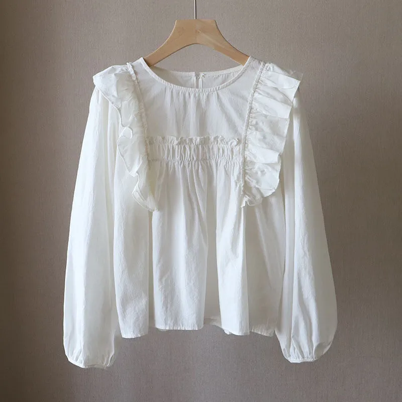 Longsleeve Blouse With Ruffles