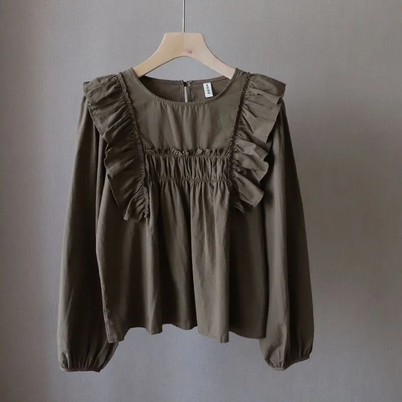 Longsleeve Blouse With Ruffles