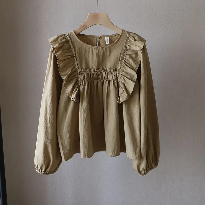 Longsleeve Blouse With Ruffles