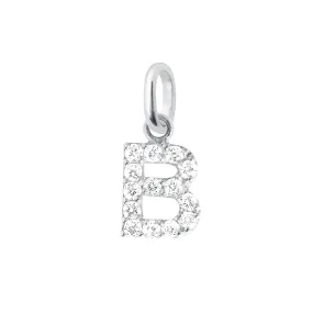 Lucky Letter B Diamond Pendant, White Gold