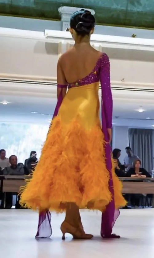 Magenta & Saffron Ballroom Dress for Junior 2