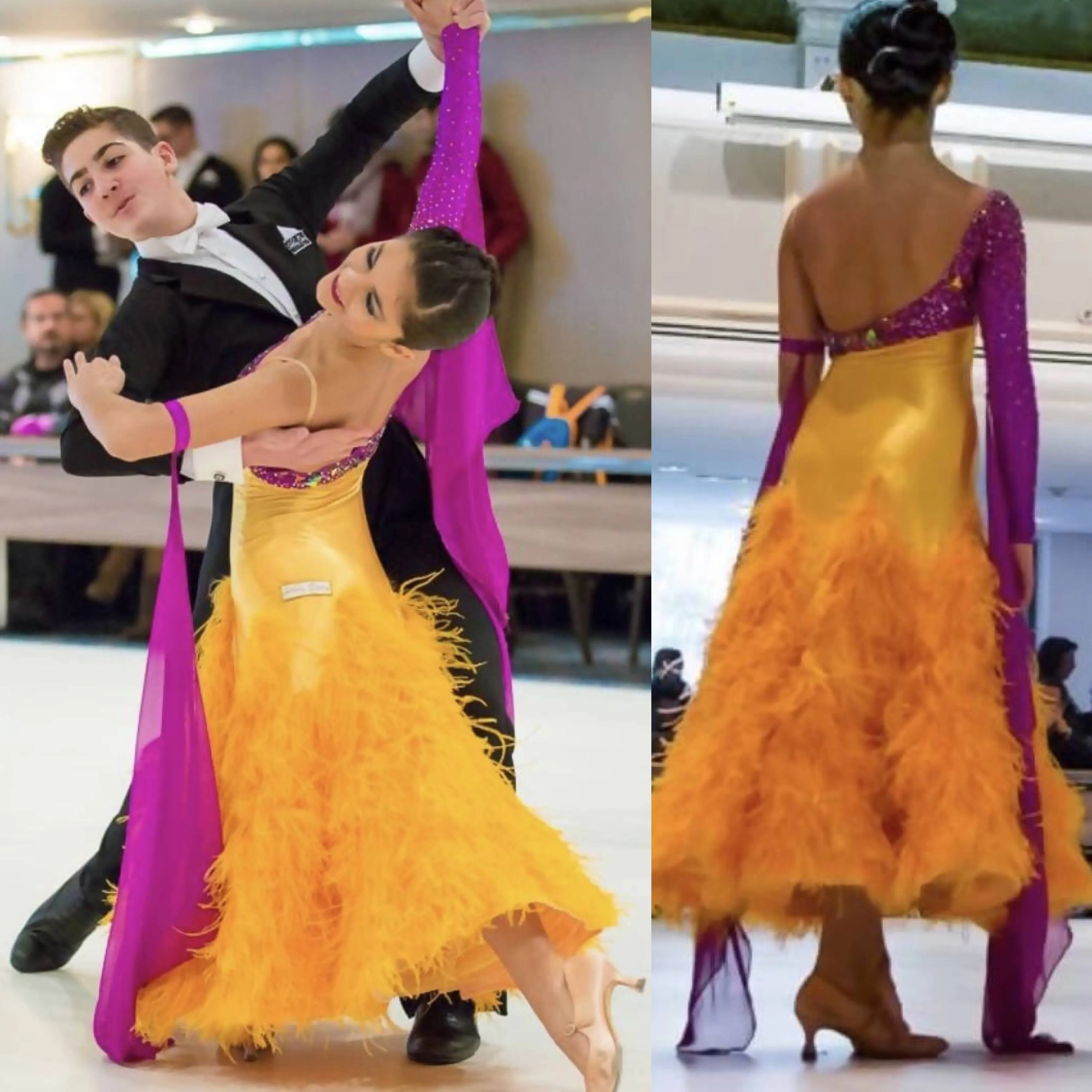 Magenta & Saffron Ballroom Dress for Junior 2