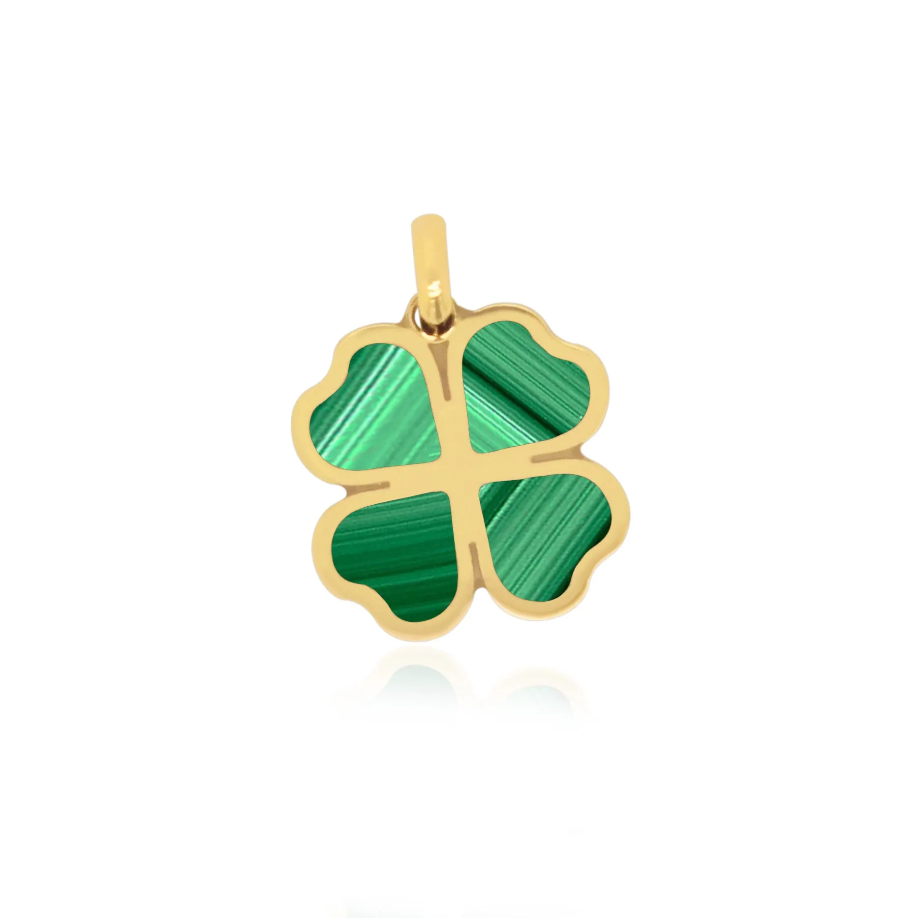 Malachite Lucky Clover Charm