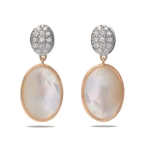 Marco Bicego Siviglia 18K Yellow Gold Mother of Pearl & Diamond Drop Earrings