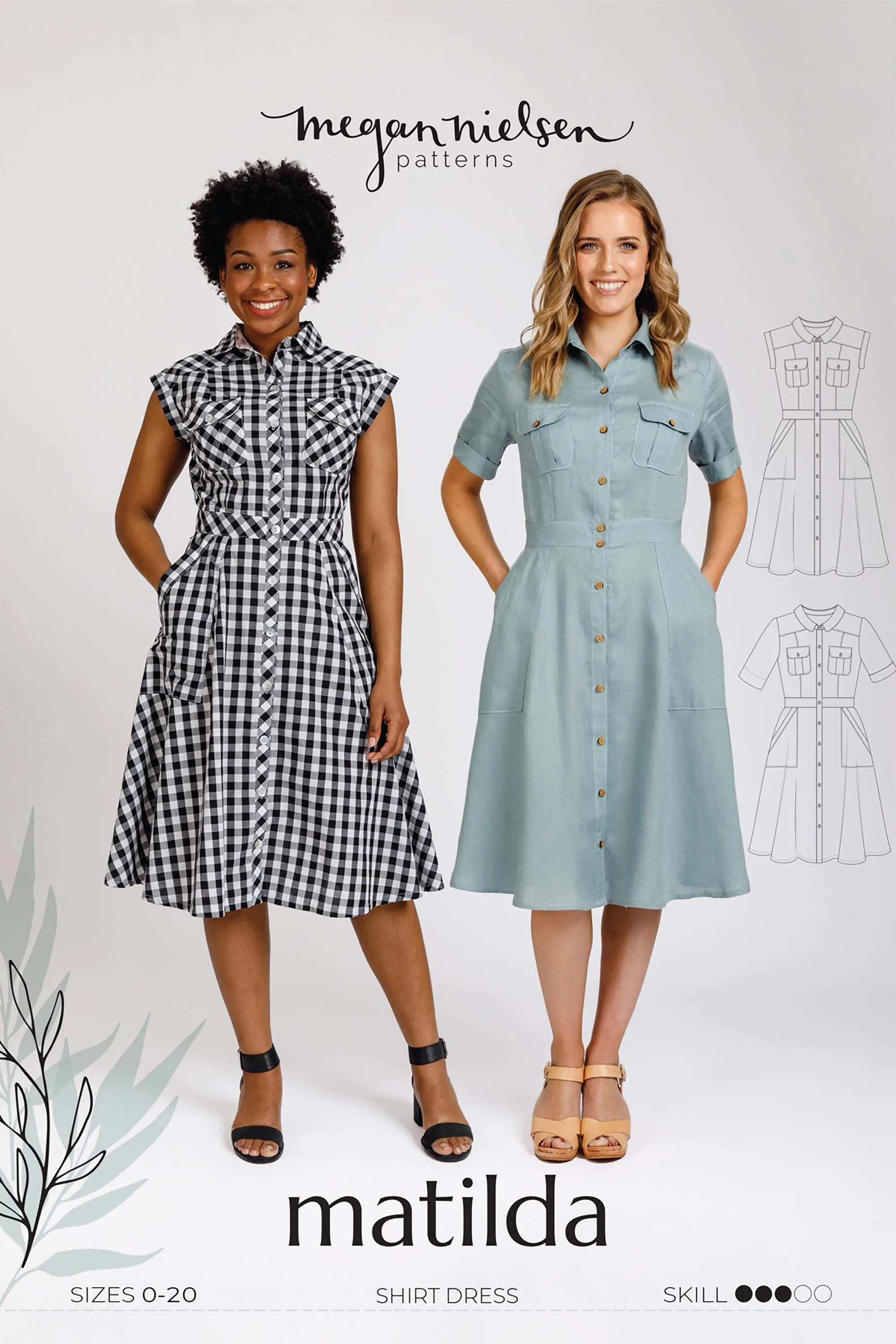 Matilda Dress Sewing Pattern by Megan Nielsen Patterns, sizes 0-20