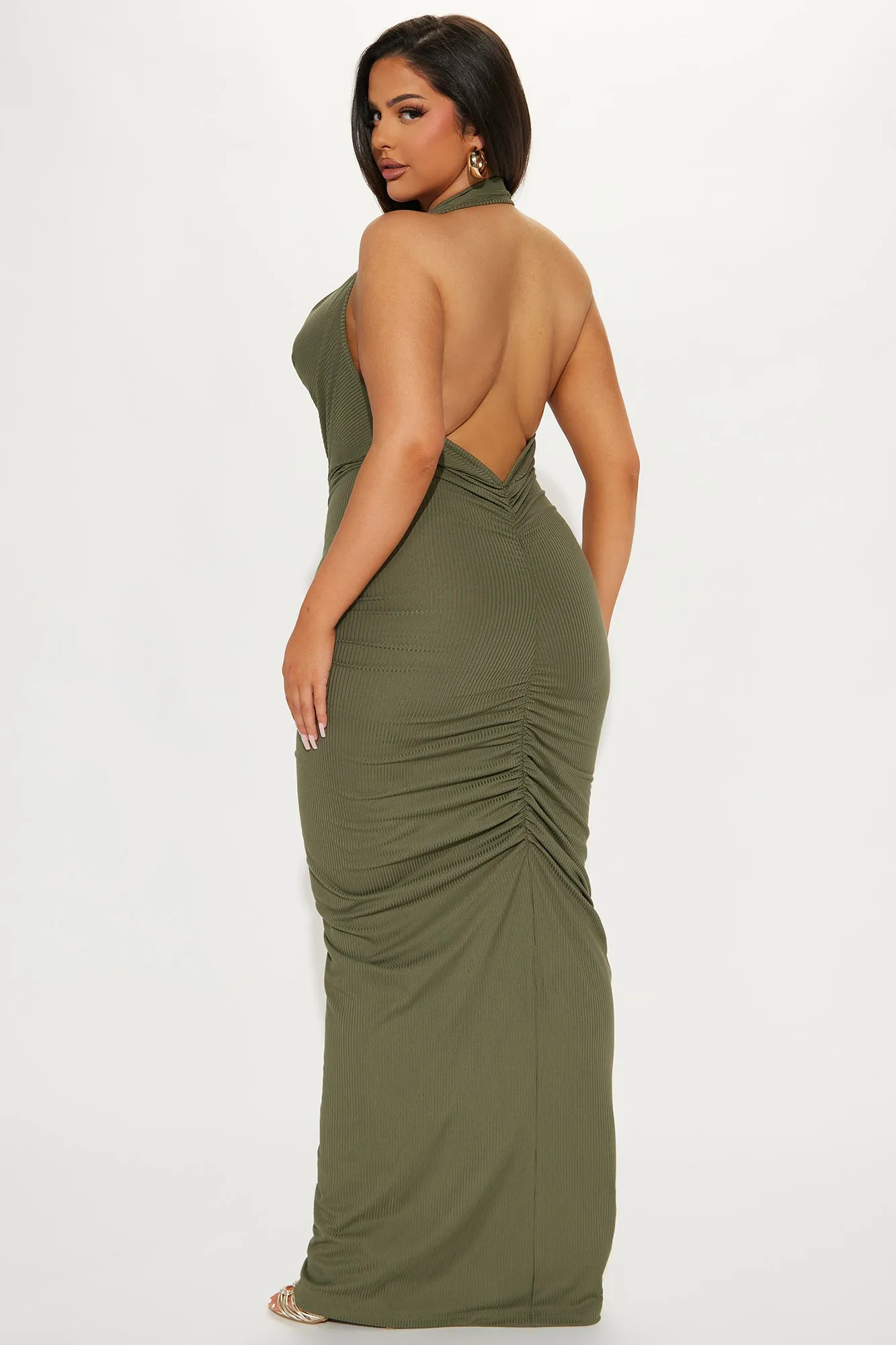 Maylee Ribbed Maxi Dress - Olive