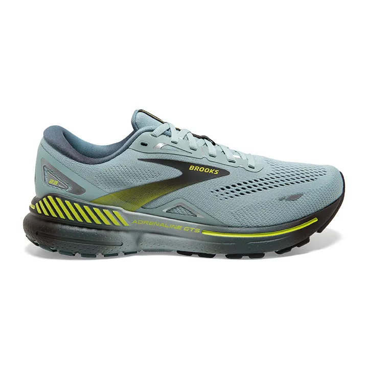 Men's Brooks Adrenaline GTS 23, Cloud Blue/Goblin Blue/Lime, 13 D Medium