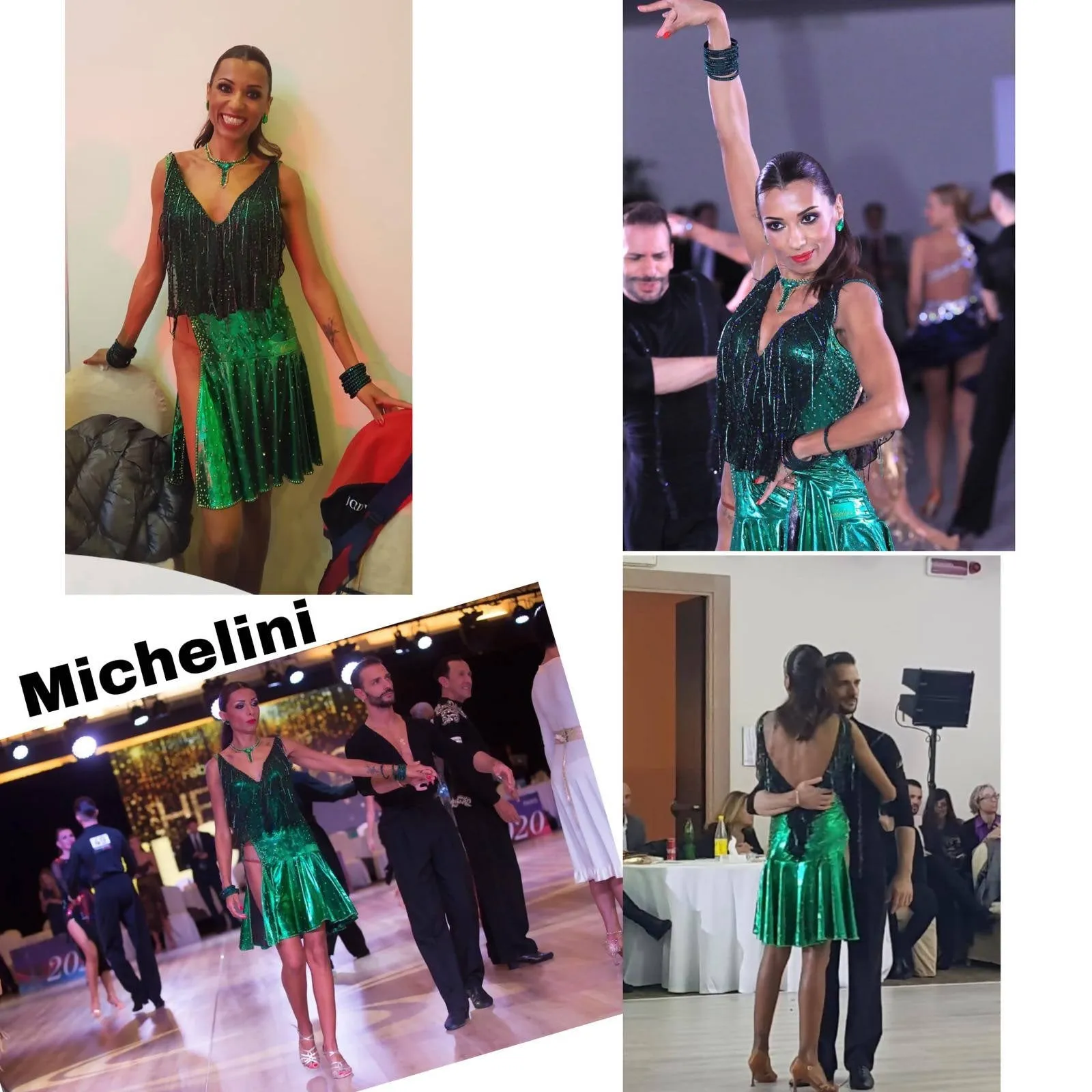 Metallic Emerald Green Latin Dress