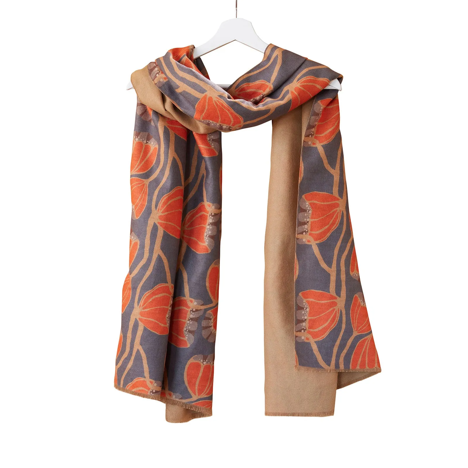 Modern Tulip Orange Reversible Wrap